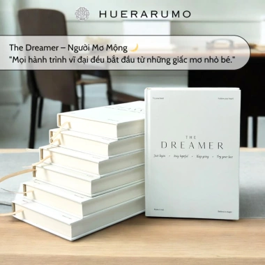 Sổ A5 bìa cứng 300TR HUERARUMO 100gsm, ruột caro kẻ ngang journal học tập 92.000