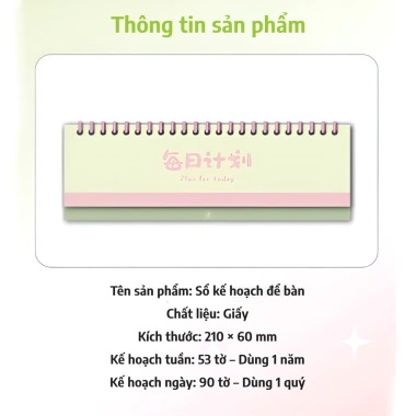 Sổ checkin lịch để bàn mini - Kế hoạch ngày tuần, tự giác học tập, giá chỉ 27.800đ