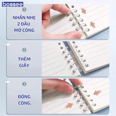 Sổ Còng 120 Trang A5/B5 Họa Tiết Mèo Chấm Bi - Vở Khuyết 10 Chấu Giấy Kẻ Ngang/Caro Giá 30.000 giảm 7