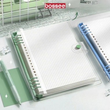 Sổ còng 8 chấu sắt + Sticker binder journal, giấy kẻ ngang caro 120 trang, chống lóa 18.000 4 Sổ còng 8 chấu sắt + Sticker binder journal, giấy kẻ ngang caro 120 trang, chống lóa 18.000 4