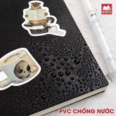 Sổ Còng A5 B5 120 trang bìa trơn tối giản - Bullet Journal nhẹ, giấy chống lóa, tặng sticker DIY - Giá chỉ 15.000đ 3