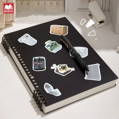 Sổ Còng A5 B5 120 trang bìa trơn tối giản - Bullet Journal nhẹ, giấy chống lóa, tặng sticker DIY - Giá chỉ 15.000đ 4