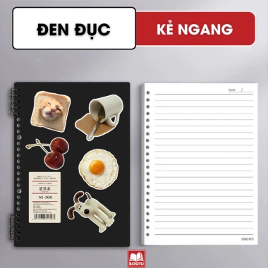 Sổ Còng A5 B5 120 trang bìa trơn tối giản - Bullet Journal nhẹ, giấy chống lóa, tặng sticker DIY - Giá chỉ 15.000đ 10