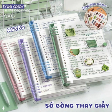 Sổ Còng A5 B5 8 Còng, Bìa Nhựa Mềm, Gáy Sắt Chắc, Giấy Kẻ Ngang/Caro 80gsm – 18.000đ 4 Sổ Còng A5 B5 8 Còng, Bìa Nhựa Mềm, Gáy Sắt Chắc, Giấy Kẻ Ngang/Caro 80gsm – 18.000đ 4