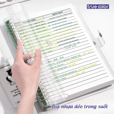Sổ Còng A5 B5 8 Còng, Bìa Nhựa Mềm, Gáy Sắt Chắc, Giấy Kẻ Ngang/Caro 80gsm – 18.000đ