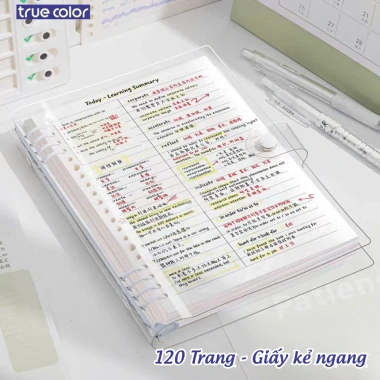 Sổ Còng A5 B5 8 Còng, Bìa Nhựa Mềm, Gáy Sắt Chắc, Giấy Kẻ Ngang/Caro 80gsm – 18.000đ
