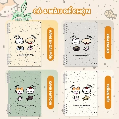 Sổ còng A5/B5 Kitty Puppy 120 trang 80gsm Không đau tay, thay giấy kẻ ngang, 29.000₫ 3 Sổ còng A5/B5 Kitty Puppy 120 trang 80gsm Không đau tay, thay giấy kẻ ngang, 29.000₫ 3