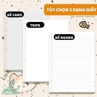 Sổ còng A5/B5 Kitty Puppy sổ ghi chép 120 trang giấy kẻ ngang 80gsm M.Y Khuyết còng không đau tay, giá 29.000đ 5