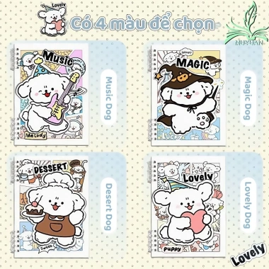 Sổ Còng B5 120 trang kẻ ngang 80gsm Puzzle Puppy - Sổ tay đáng yêu, chỉ 29.000₫