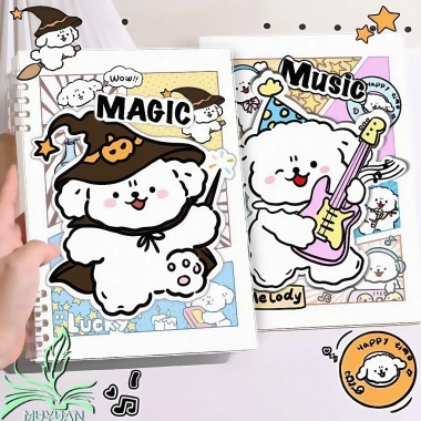 Sổ Còng B5 120 trang kẻ ngang 80gsm Puzzle Puppy - Sổ tay đáng yêu, chỉ 29.000₫