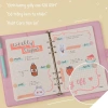 Sổ còng bìa da PU Caro A5 5x5 100 trang Klong MS992 journal pastel dễ refill 4