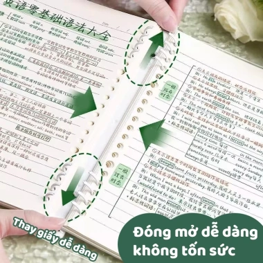 Sổ Còng Bìa Mềm Trong Suốt A5-B5 Còng Không Đau, Kẻ Ngang/Caro, Chỉ 18.000 VND 2