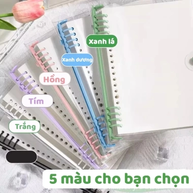 Sổ Còng Bìa Mềm Trong Suốt A5-B5 Còng Không Đau, Kẻ Ngang/Caro, Chỉ 18.000 VND 7