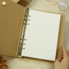 Sổ còng bìa nâu A5 6 lỗ + 100 tờ giấy kraft lined Bullet Journal Giá 40.000 VNĐ