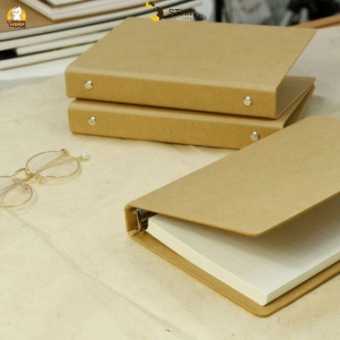 Sổ còng bìa nâu A5 6 lỗ + 100 tờ giấy kraft lined Bullet Journal Giá 40.000 VNĐ 4