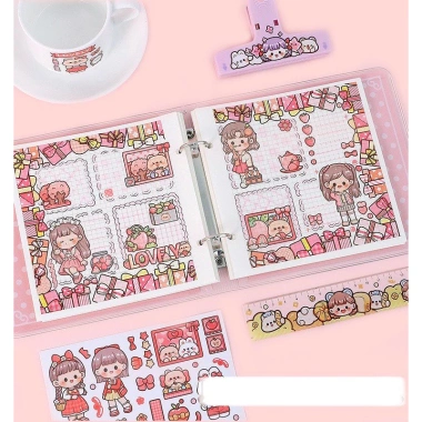 Sổ còng binder 160 trang giấy ô vuông refill em bé gái dễ thương Telado - Planner bullet journal Tẻn Tẻn 95k