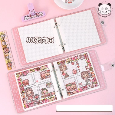 Sổ còng binder 160 trang giấy ô vuông refill em bé gái dễ thương Telado - Planner bullet journal Tẻn Tẻn 95k 6 Sổ còng binder 160 trang giấy ô vuông refill em bé gái dễ thương Telado - Planner bullet journal Tẻn Tẻn 95k 6