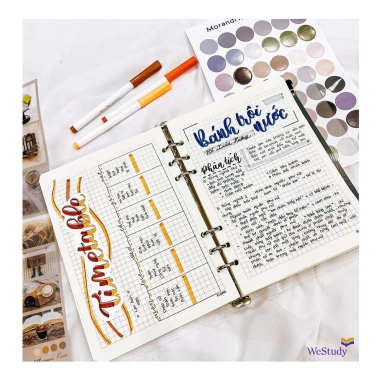 Sổ Còng Binder Klong Caro A5 100 tờ (200 trang) 120gsm - Siêu dày, Bullet Journal, Giá 35.000đ 2