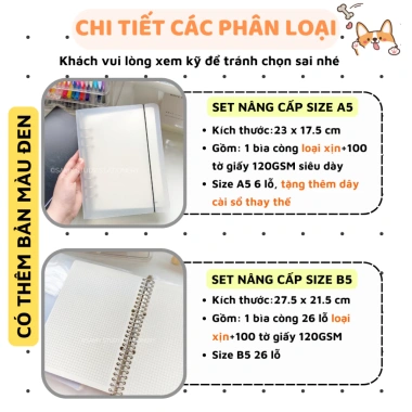 Sổ Còng Binder Klong Caro A5 100 tờ (200 trang) 120gsm - Siêu dày, Bullet Journal, Giá 35.000đ 4