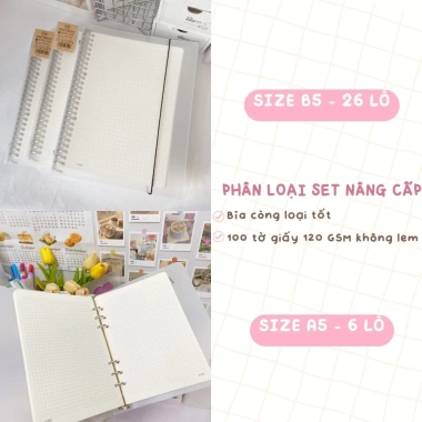 Sổ Còng Binder Klong Caro A5 100 tờ (200 trang) 120gsm - Siêu dày, Bullet Journal, Giá 35.000đ 10