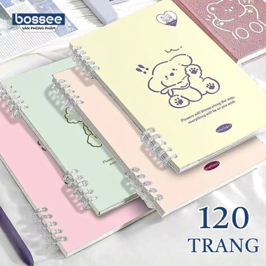 Sổ Còng Cún Con Pastel A5 B5 120 Trang Kẻ Ngang Caro - Giấy Dày Dặn, Chống Lóa, Bullet Journal, Giá 15.000 2