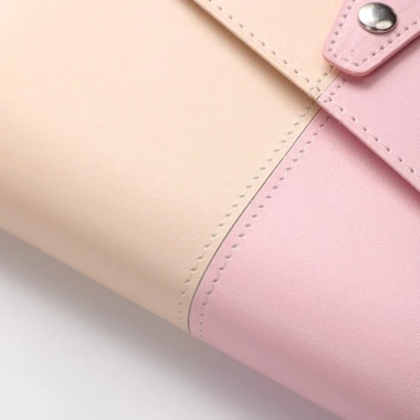 Sổ Còng Đựng Tiền Lập Kế Hoạch Chi Tiêu Da PU Khóa Bấm 6 Còng và 12 Túi Zip Giảm 115k