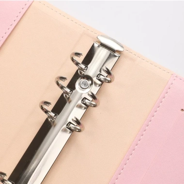 Sổ Còng Đựng Tiền Lập Kế Hoạch Chi Tiêu Da PU Khóa Bấm 6 Còng và 12 Túi Zip Giảm 115k