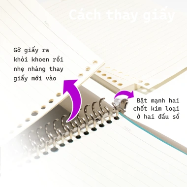 Sổ còng FUTUREBOOK Full chấu - 120 trang 100GSM, A5 20 chấu, B5 26 chấu, A4 30 chấu, giá ưu đãi 50.470đ 7