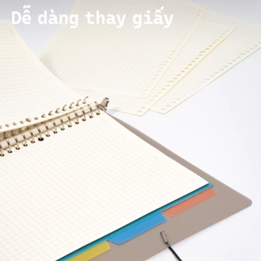 Sổ còng FUTUREBOOK Full chấu - 120 trang 100GSM, A5 20 chấu, B5 26 chấu, A4 30 chấu, giá ưu đãi 50.470đ 8
