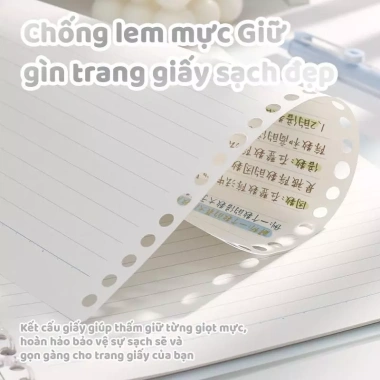 Sổ còng Gleamy Ruột giấy refill A5 B5 20 26 caro kẻ ngang, chống loá giá29.000₫ 5