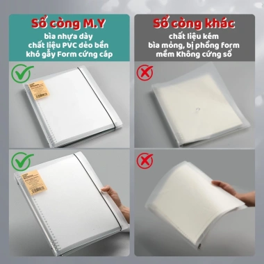 Sổ Còng M.Y A5-B5-A4 Binder kèm tab phân trang, full set 120 trang 80g, giấy refill 8 lỗ và quà - chỉ 19.000₫ 2