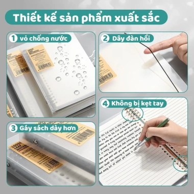 Sổ Còng M.Y A5-B5-A4 Binder kèm tab phân trang, full set 120 trang 80g, giấy refill 8 lỗ và quà - chỉ 19.000₫ 3