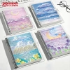 Sổ còng sắt A5/B5 hoạ tiết tranh sơn dầu, thay giấy nhanh, 120 trang bullet journal kẻ ngang caro Bossee 3
