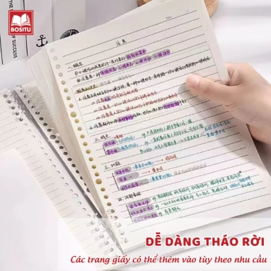 Sổ còng Shin-chan A5 B5 120 trang bìa nhựa dẻo giấy kẻ ngang caro Bossee 15.000đ