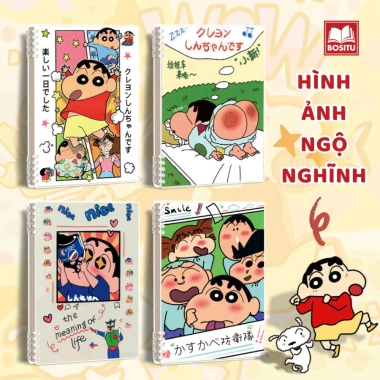 Sổ còng Shin-chan A5 B5 120 trang bìa nhựa dẻo giấy kẻ ngang caro Bossee 15.000đ 9 Sổ còng Shin-chan A5 B5 120 trang bìa nhựa dẻo giấy kẻ ngang caro Bossee 15.000đ 9