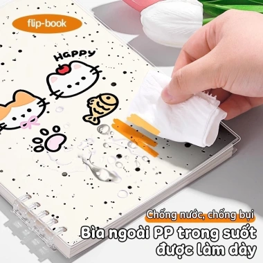 Sổ còng thay giấy B5 120 trang kẻ ngang caro, khuyết còng, bìa nhựa trong suốt - planner, học sinh 32.560 VNĐ