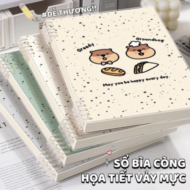 Sổ còng thay giấy B5 120 trang kẻ ngang caro, khuyết còng, bìa nhựa trong suốt - planner, học sinh 32.560 VNĐ