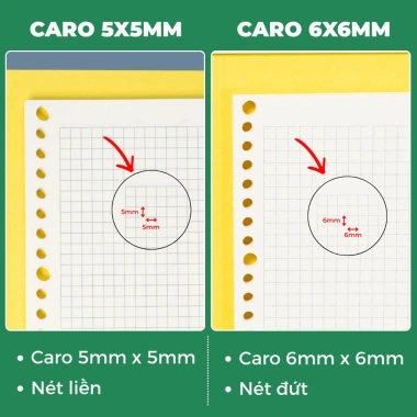 Sổ Còng Van Gogh 100GSM - Nhựa Không Gãy, Không Gỉ, Giấy Refill Kẻ Ngang/Caro/Chấm