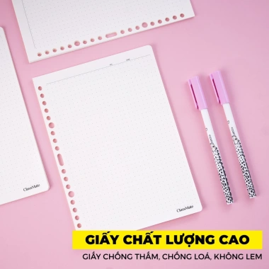 Sổ Còng Van Gogh 100GSM - Nhựa Không Gãy, Không Gỉ, Giấy Refill Kẻ Ngang/Caro/Chấm