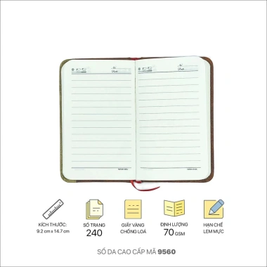 Sổ Da 240 Trang Ghi Chú Dày Dặn - Phù Hợp Học Sinh, Sinh Viên, Văn Phòng, Giá Ưu Đãi 55k