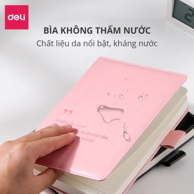 Sổ Da A5-A7 Deli sổ tay bìa da kẻ ngang 300 trang giấy dày chống nước - Quà tặng sang trọng 39.000₫