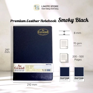 Sổ da bìa mềm A4 GRAND 200-500 trang LINOTE - bìa da Classic, giấy trắng cao cấp, định lượng 70, chỉ 66.600 VND 2