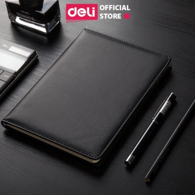 Sổ Da Deli 25K A5 Cao Cấp 192 Trang Kẻ Ngang Chống Lóa 70gsm Quà Tặng Văn Phòng