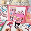 Sổ dán tính 3D Kuromi và Melody 18cm Đồ chơi nam châm thay trang phục cho bé 8