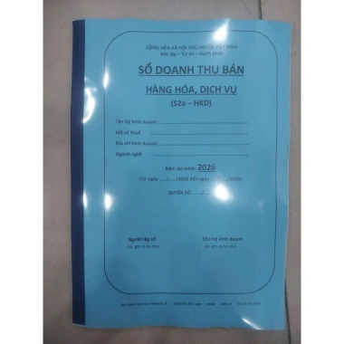 Sổ doanh thu hàng hoá, dịch vụ S2a HKD 100 tờ A4 in dọc 1 mặt - Giá 80.000₫