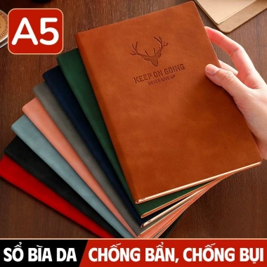 Sổ Ghi Chép A5 Bìa Da PU 200 Trang Kẻ Ngang Viết Mượt, 29.000đ, Quà Tặng Ý Nghĩa