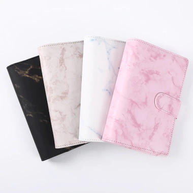Sổ ghi chú A6 Lập kế hoạch - PU vân, khóa nam châm, 6 còng, 12 túi zip, 99.000₫