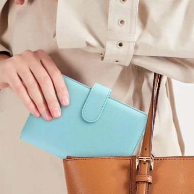 Sổ Ghi Chú Lập Kế Hoạch Chi Tiêu Bìa Da PU, Khóa Nam Châm, 6 Còng 12 Túi Zip A6 - 89.000đ 2