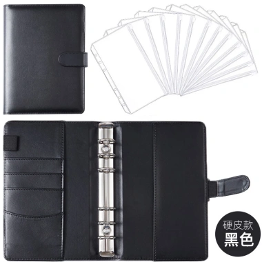 Sổ Ghi Chú Lập Kế Hoạch Chi Tiêu Bìa Da PU, Khóa Nam Châm, 6 Còng 12 Túi Zip A6 - 89.000đ 10