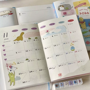 Sổ Kế Hoạch 2.026 B6 19x13cm Trang Màu - Ghi Chép Lên Lịch Trình, Quà Tặng, 50.000đ